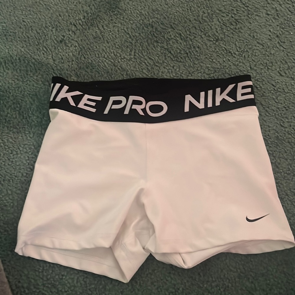 white nike pros